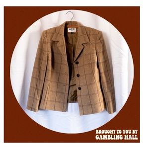 Plaid wool tweed blazer